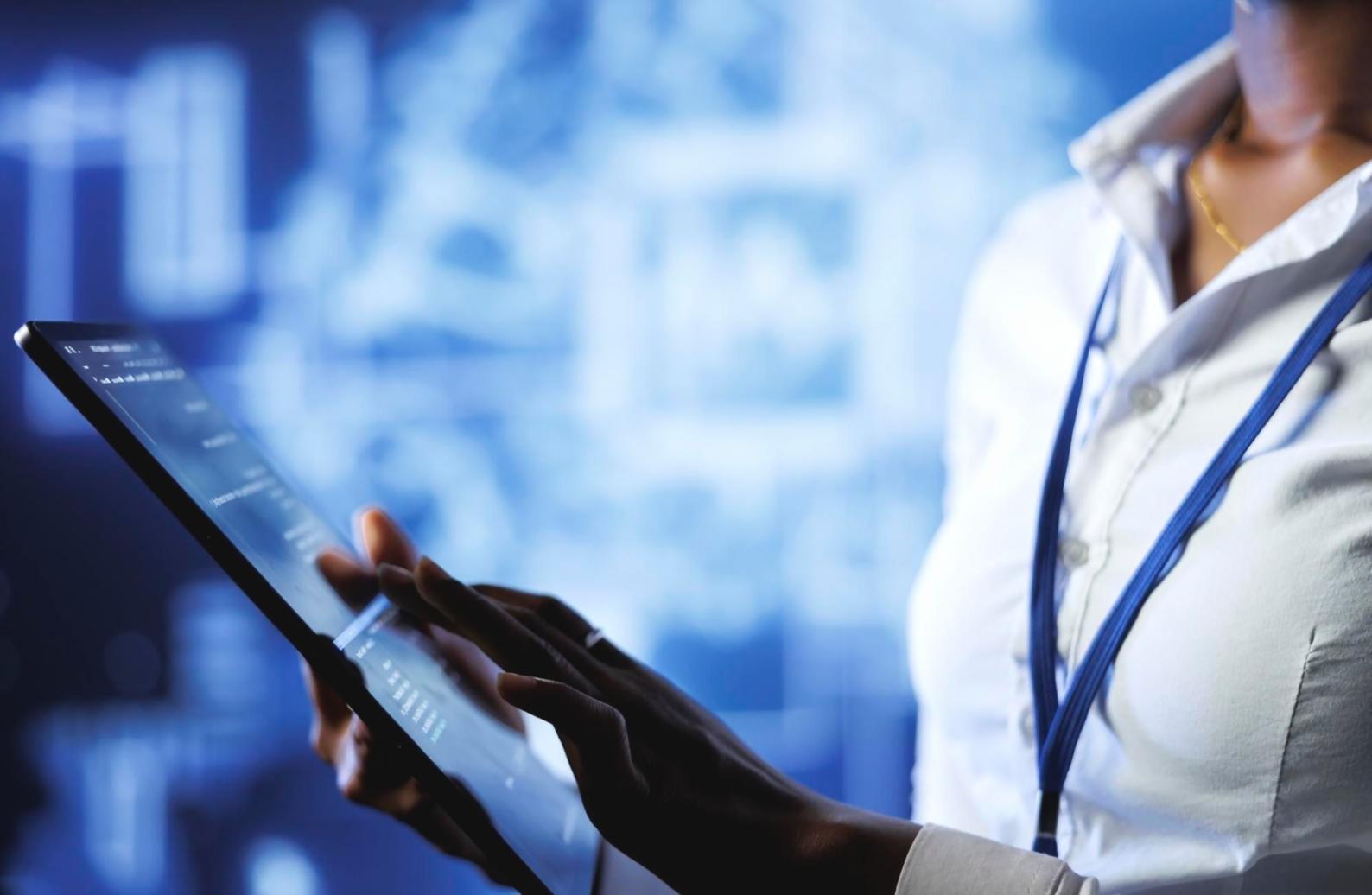 Modern technology workspace with development tools